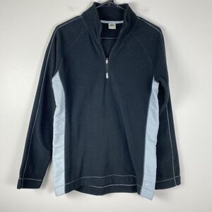 Alo Yoga 1/4 Pullover Sweatshirt Women Large Black Light Fleece Outerwear Gym